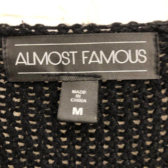 Almost Famous Faux Fur Long Open Front Vest Cow Print Medium M GUC - Picture 2 of 9